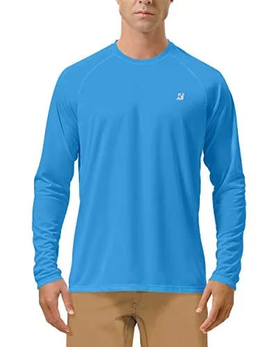 Roadbox Men's UPF 50+ UV Sun Protection Shirts, Long Sleeve Swim Rash Guard | Breathable Lightweight Cooling thumbnail 1