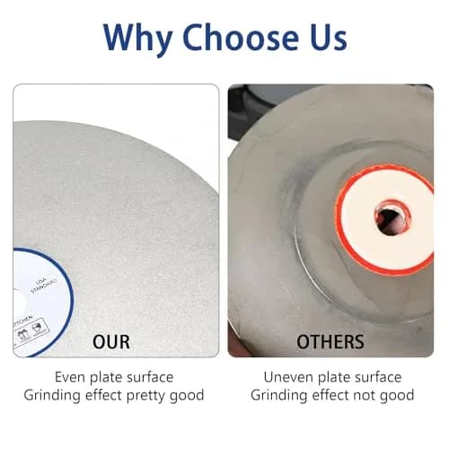 SCOTTCHEN Diamond Flat Lap Wheel 6" (15.24cm) x 1/2" (1.27cm) Arbor Grinding Disc 240 Grit | For Hard Materials & Jewellery Lapidary thumbnail 4