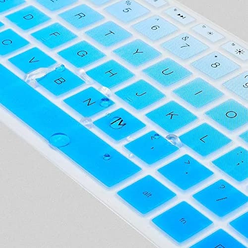 imComor Ombre Blue Silicone Keyboard Cover for HP Pavilion 27/24-inch Laptops | Fits US Layout thumbnail 5