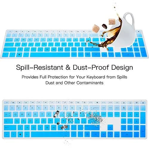 imComor Ombre Blue Silicone Keyboard Cover for HP Pavilion 27/24-inch Laptops | Fits US Layout thumbnail 7
