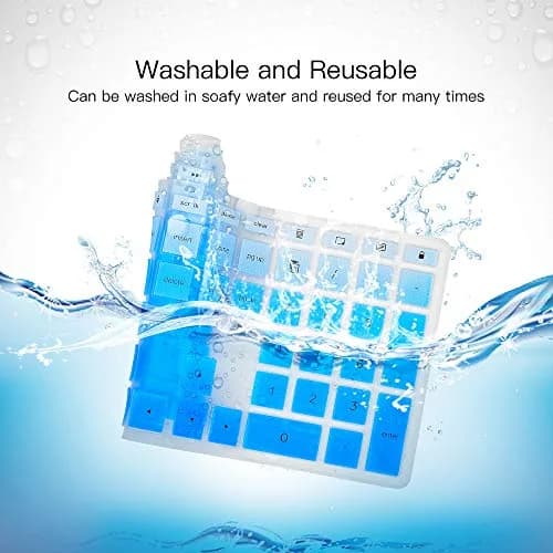imComor Ombre Blue Silicone Keyboard Cover for HP Pavilion 27/24-inch Laptops | Fits US Layout thumbnail 8