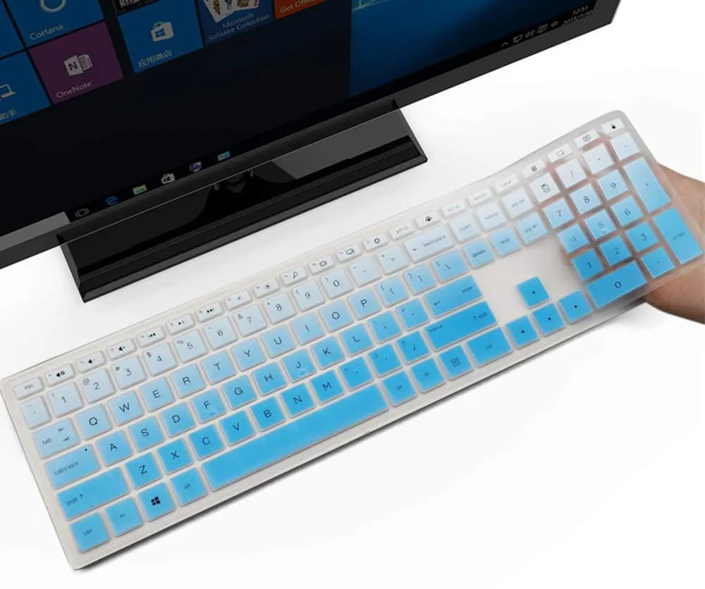 imComor Ombre Blue Silicone Keyboard Cover for HP Pavilion 27/24-inch Laptops | Fits US Layout - main product image