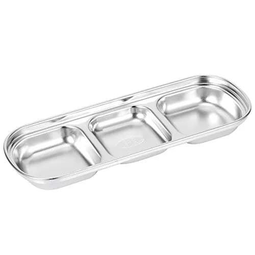 Liineparalle Stainless Steel Sier Sauce Dish 3 Grids | Durable, Safe & Space-Saving (70-120 chars) thumbnail 8