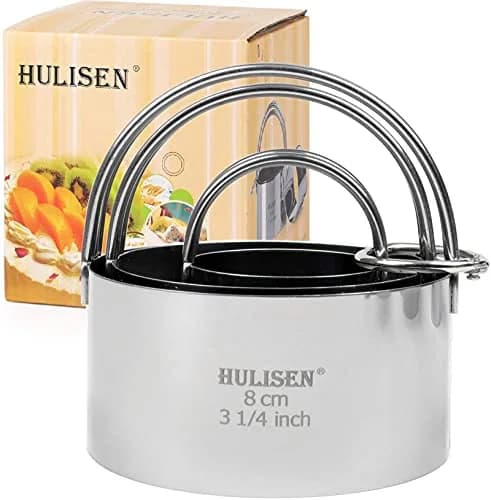 HULISEN Biscuit Cutter Set 3-Pc | Stainless Steel Cookie Cutters with Handle thumbnail 1