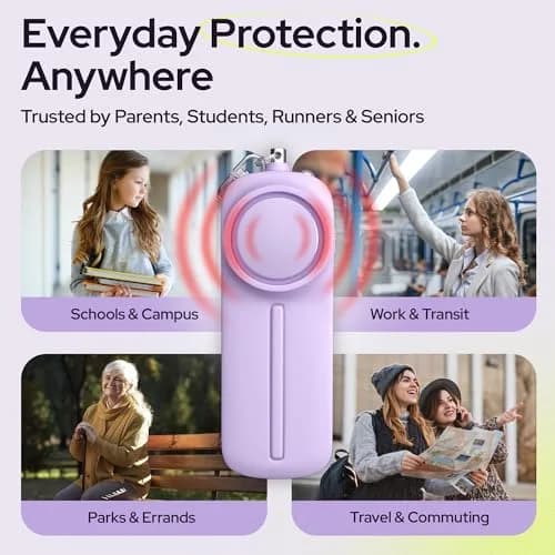 WETEN Personal Safety Alarm Keychain with LED Light & 130dB Siren, 50g (0.11 lb) | Purple thumbnail 6