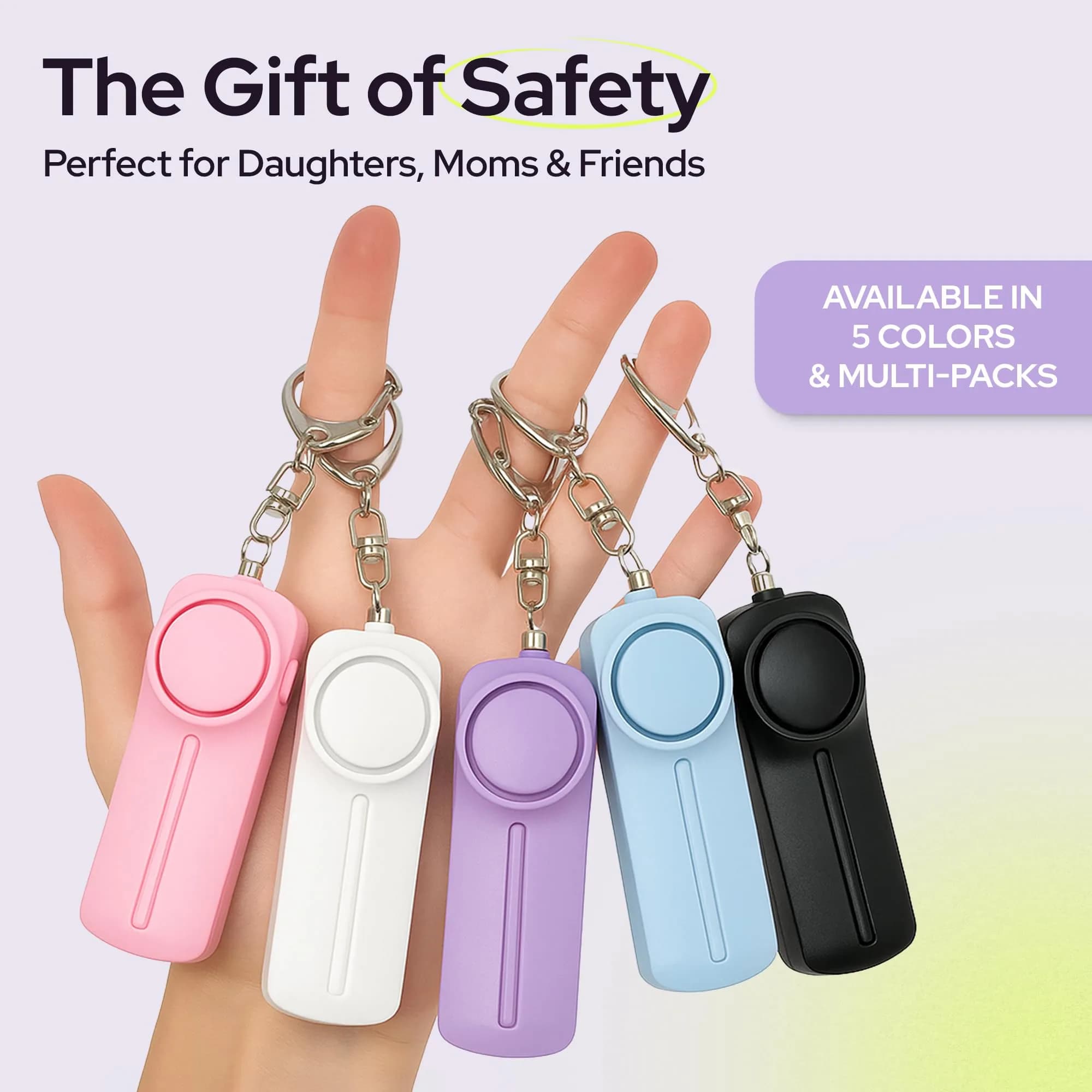WETEN Personal Safety Alarm Keychain with LED Light & 130dB Siren, 50g (0.11 lb) | Purple - view 7