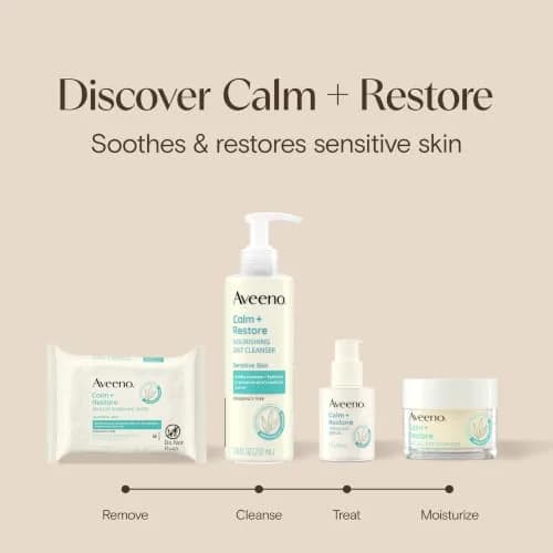 Aveeno Calm + Restore Nourishing Oat Face Cleanser 232ml (7.8 Fl Oz) | Gentle Hydrating Cleanser for Sensitive Skin thumbnail 7