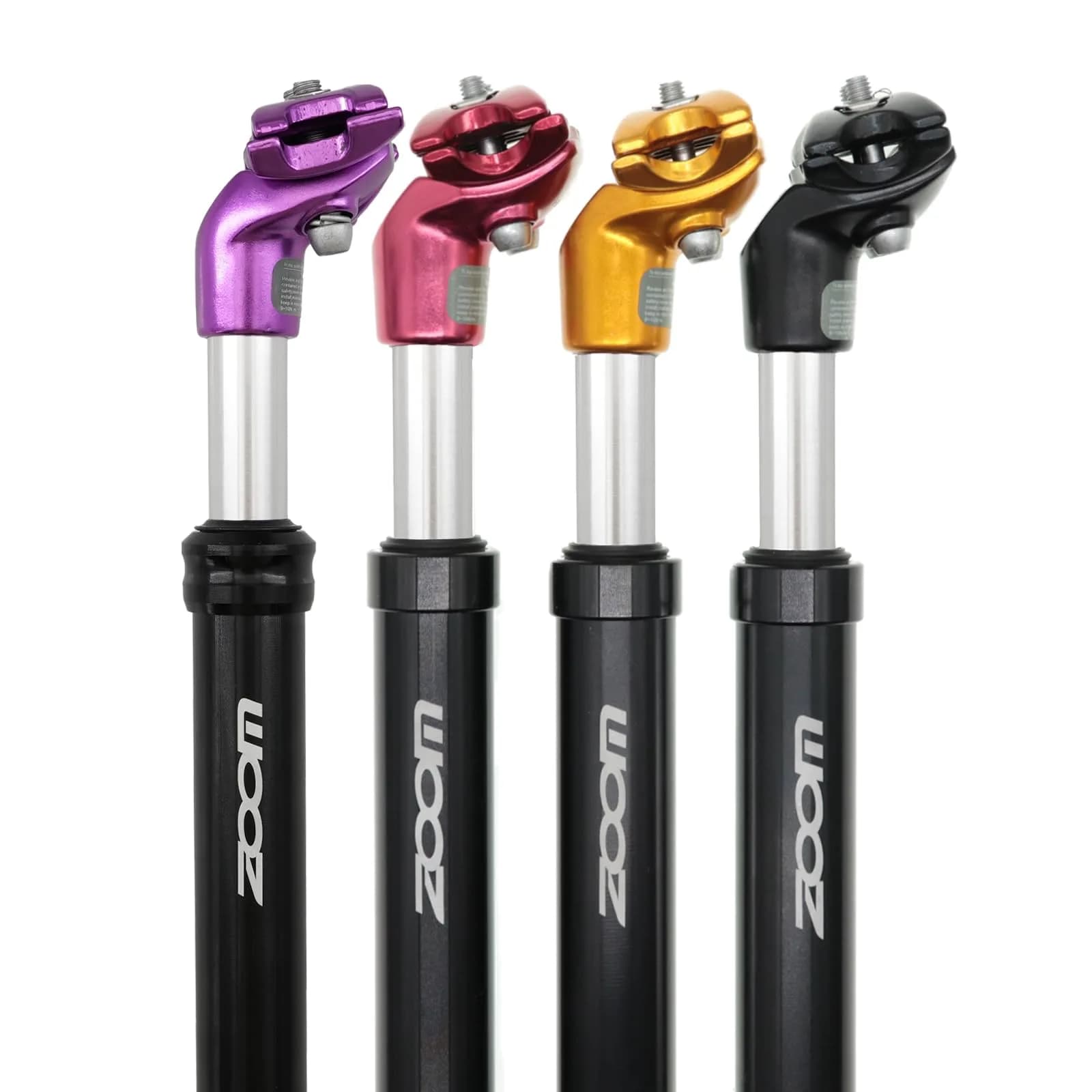 DJC Black Suspension Seatpost 28.6mm (1.12 in) with 42mm Travel | ISO 4210 Certified Aluminum — black head