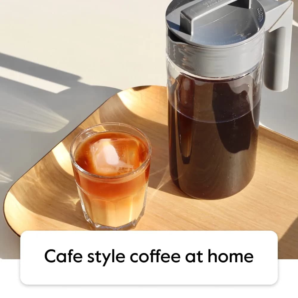Takeya Deluxe Cold Brew Coffee Maker - 2 Quart Stone | Smooth, Less Acidic Coffee at Home - view 7