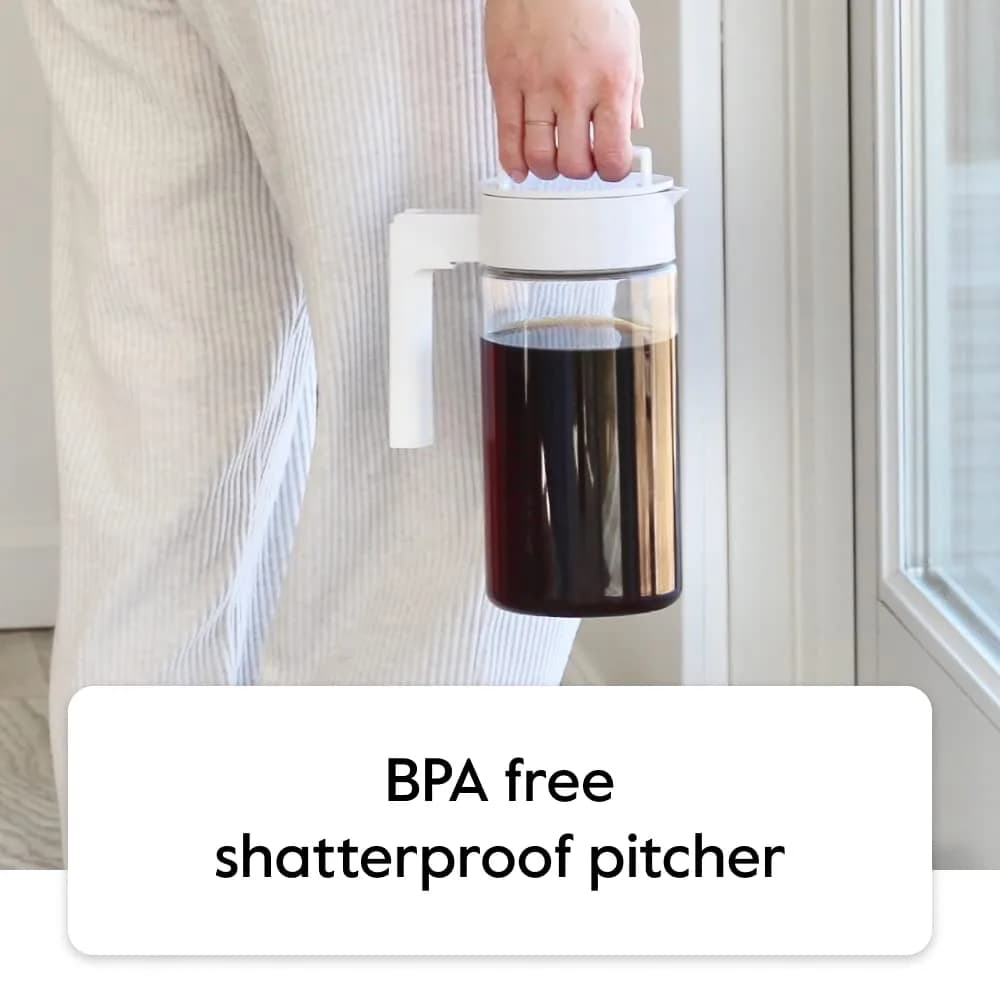 Takeya Deluxe Cold Brew Coffee Maker - 2 Quart Stone | Smooth, Less Acidic Coffee at Home - view 4