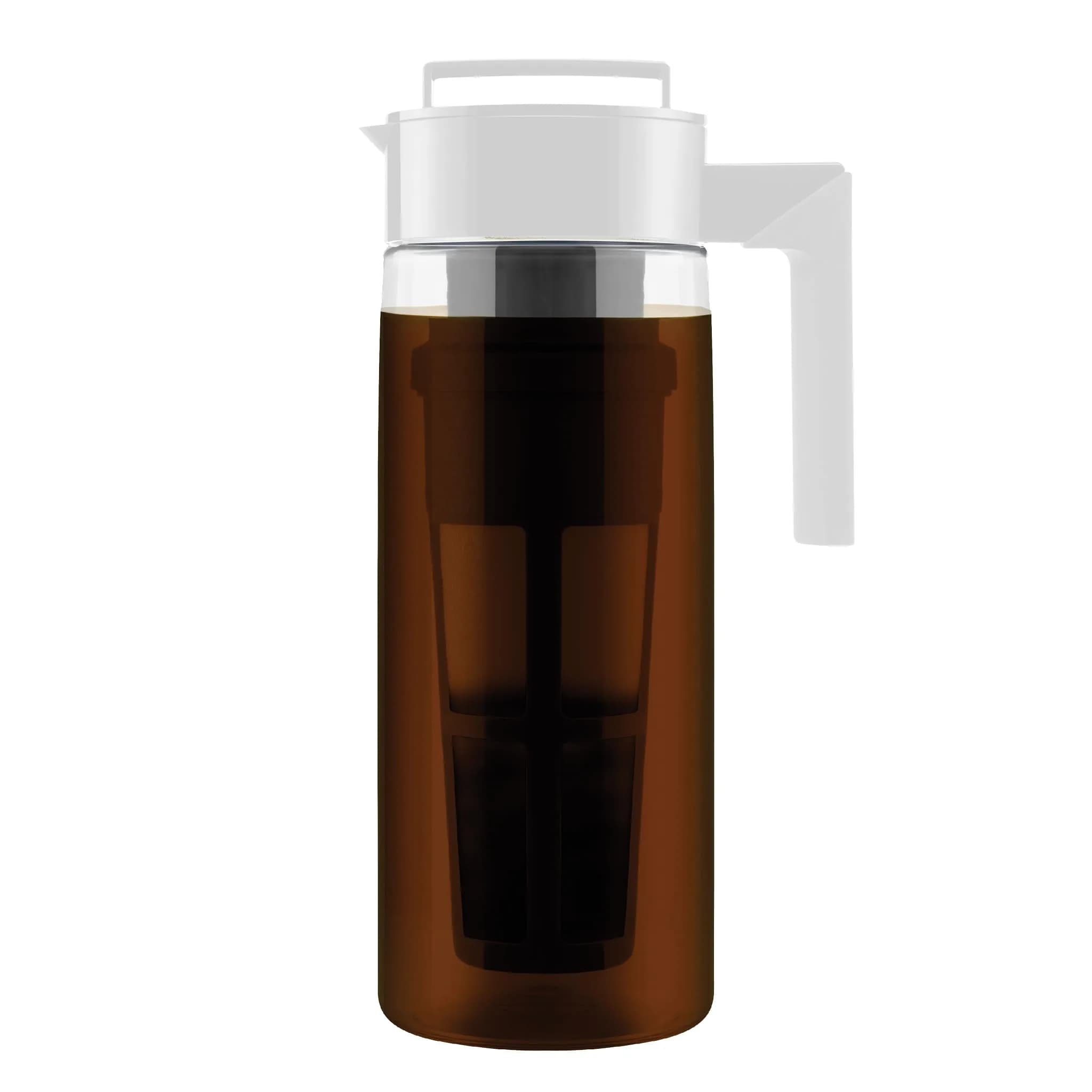 Takeya Deluxe Cold Brew Coffee Maker 1.89 L (2 qt) Black | Shatter-Proof Tritan Pitcher with Fine-Mesh Filter — White / 2 qt