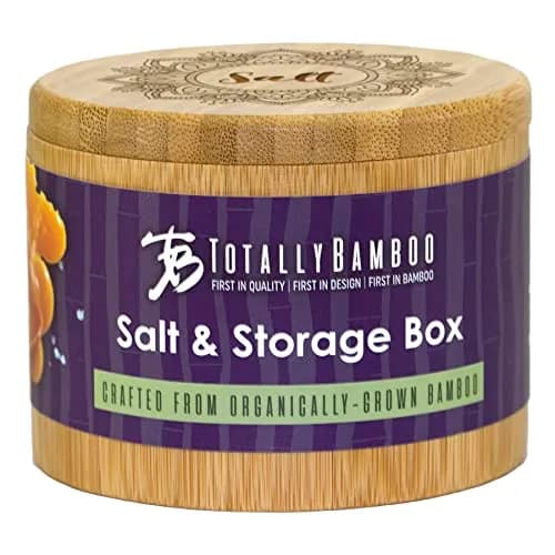 Totally Bamboo Mandala Flower Salt Cellar Bamboo Storage Box with Magnetic Swivel Lid, 6 oz (170 ml) | Keep Spices Handy thumbnail 7