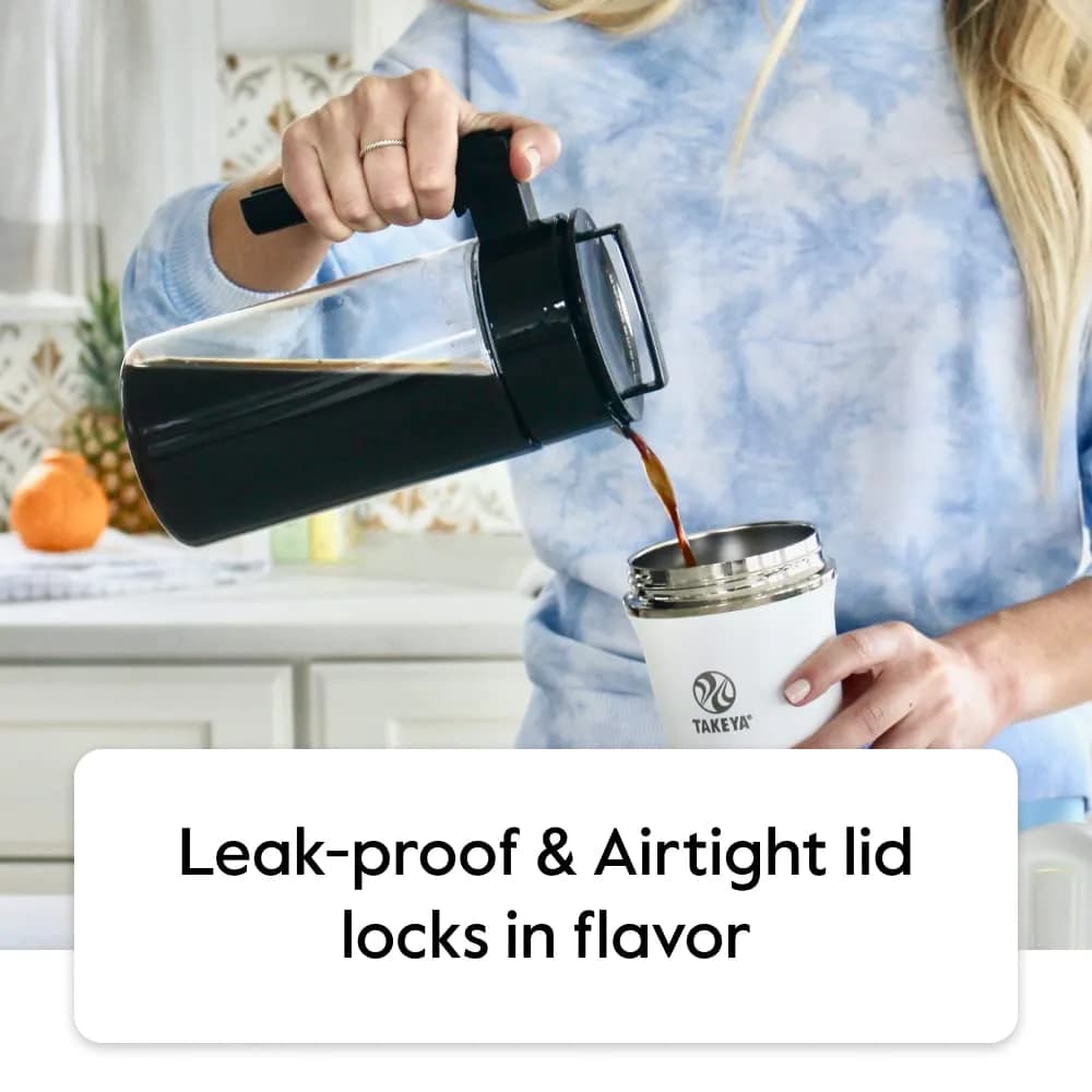 Takeya Deluxe 1 Quart Cold Brew Coffee Maker - Stone Tritan Pitcher with Fine-Mesh Filter - view 3
