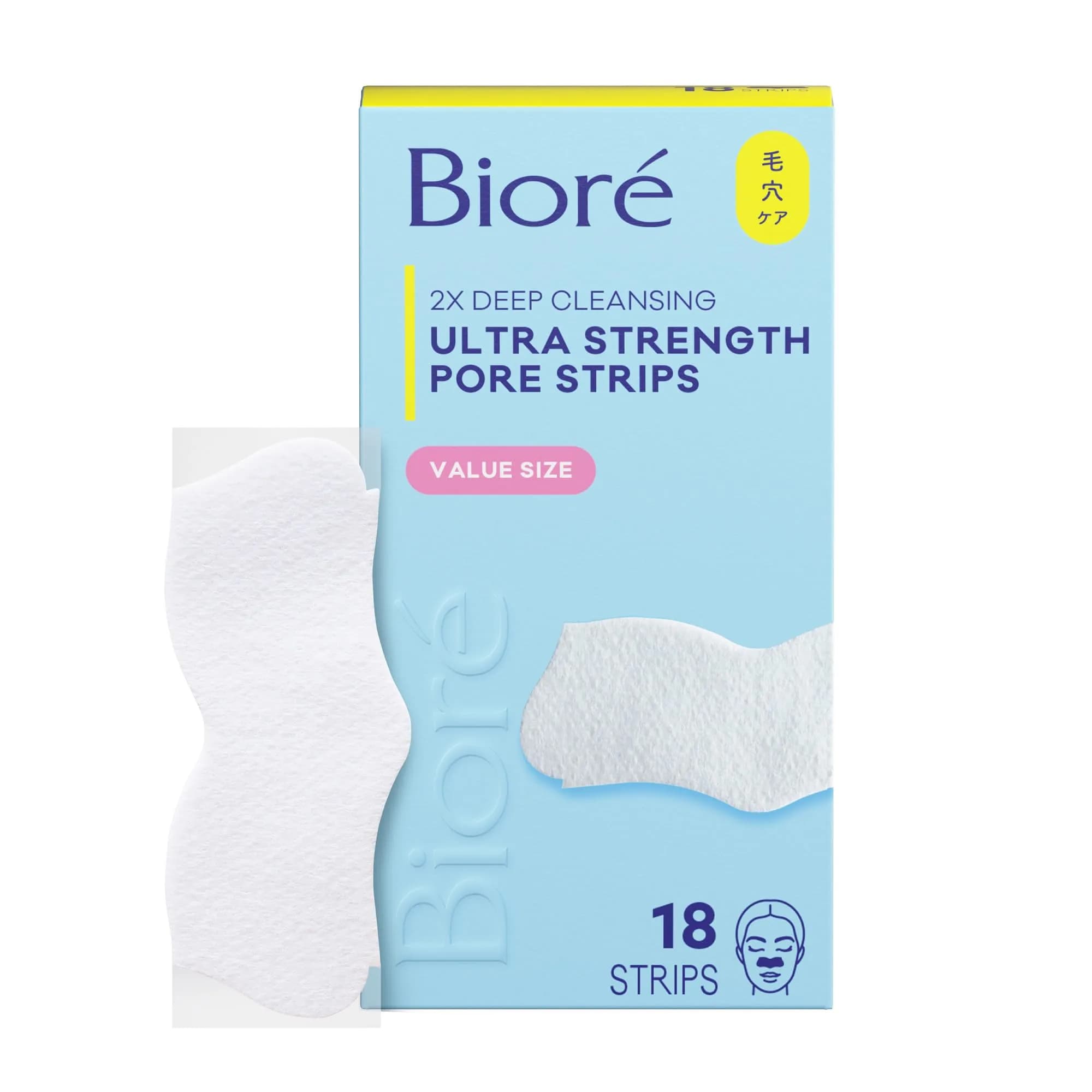Bioré Witch Hazel Ultra Strength Blackhead Remover Pore Strips 18 ct | Deep Cleansing for Pores — Pore Strips