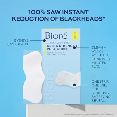 Bioré Witch Hazel Ultra Strength Blackhead Remover Pore Strips 18 ct | Deep Cleansing for Pores thumbnail 8