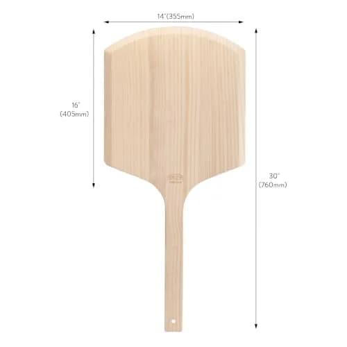 New Star Foodservice Wooden Pizza Peel 16" L x 14" W | Restaurant-Grade, 30" Overall Length thumbnail 2