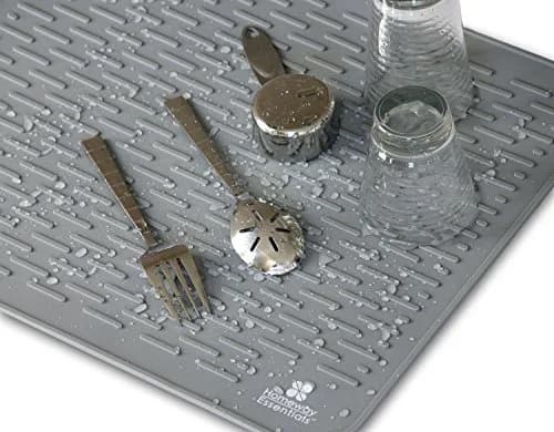 Homeway Essentials Silicone Dish Drying Mat 30 x 24 | Large Countertop Mat for Kitchen & Sink (3XL, GREY) thumbnail 4