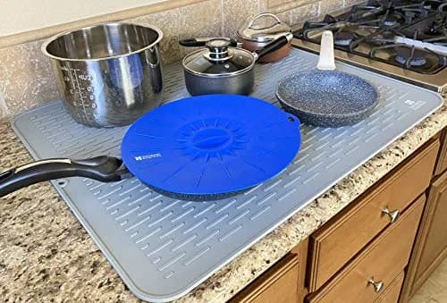Homeway Essentials Silicone Dish Drying Mat 30 x 24 | Large Countertop Mat for Kitchen & Sink (3XL, GREY) thumbnail 6