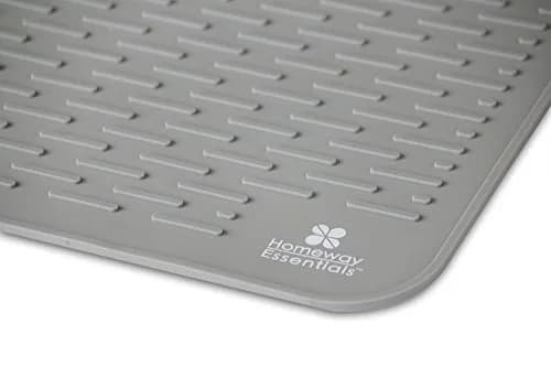 Homeway Essentials Silicone Dish Drying Mat 30 x 24 | Large Countertop Mat for Kitchen & Sink (3XL, GREY) thumbnail 3