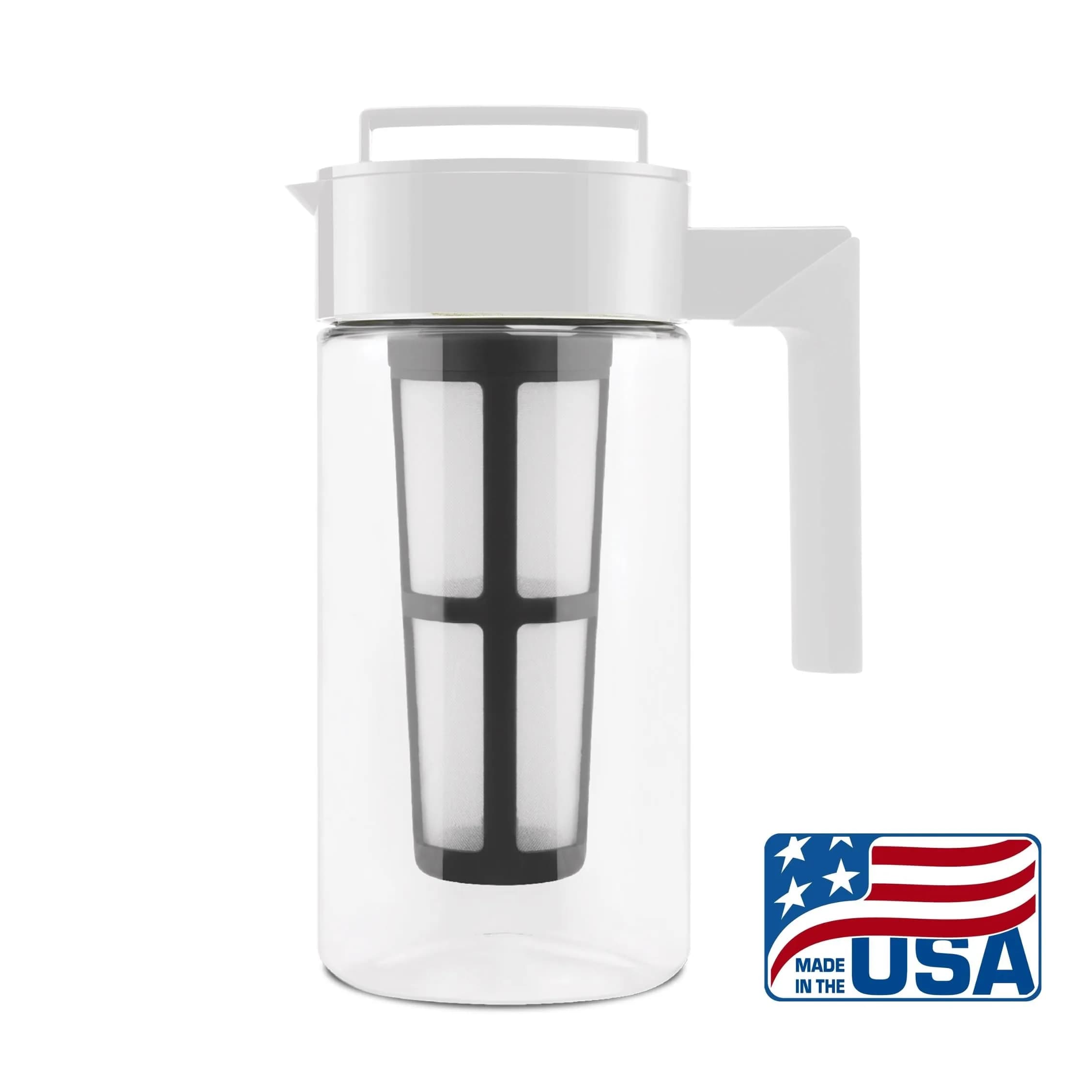 Takeya Deluxe Cold Brew Coffee Maker 1 qt White | Shatter-Proof Tritan Pitcher with Fine-Mesh Filter - view 2
