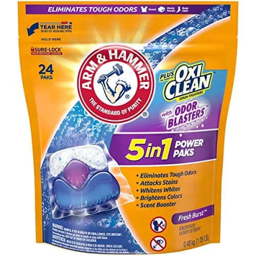 Arm & Hammer Plus OxiClean Odor Blasters 5-in-1 Power Paks 24 Count | America's #1 Stain Fighter Additive Brand - main product image