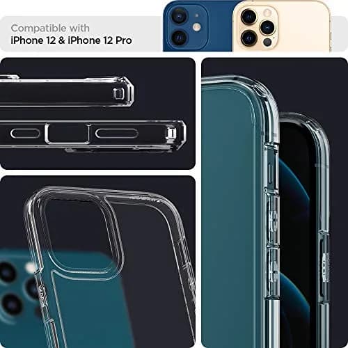Spigen Ultra Hybrid for iPhone 12 / iPhone 12 Pro Case, Crystal Clear | Hybrid TPU bumper & polycarbonate back thumbnail 4