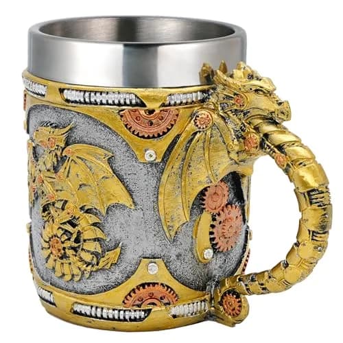 alikiki Medieval Steampunk Dragon Coffee Cup 15.8oz | Handcrafted Renaissance Mug for Fantasy Fans thumbnail 6