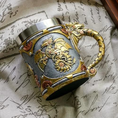 alikiki Medieval Steampunk Dragon Coffee Cup 15.8oz | Handcrafted Renaissance Mug for Fantasy Fans thumbnail 8