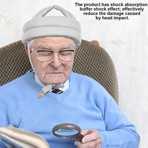 TOPINCN Elder Safety Protection Helmet Light Grey | Adjustable Fall Prevention Head Guard thumbnail 2