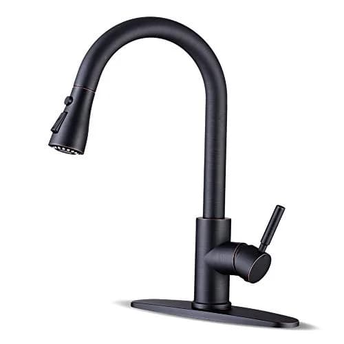 WEWE Kitchen Faucet with Pull Down Sprayer Oil Rubbed Bronze 15.7 Inches | Durable Stainless Steel, 3-Mode, Easy DIY thumbnail 1