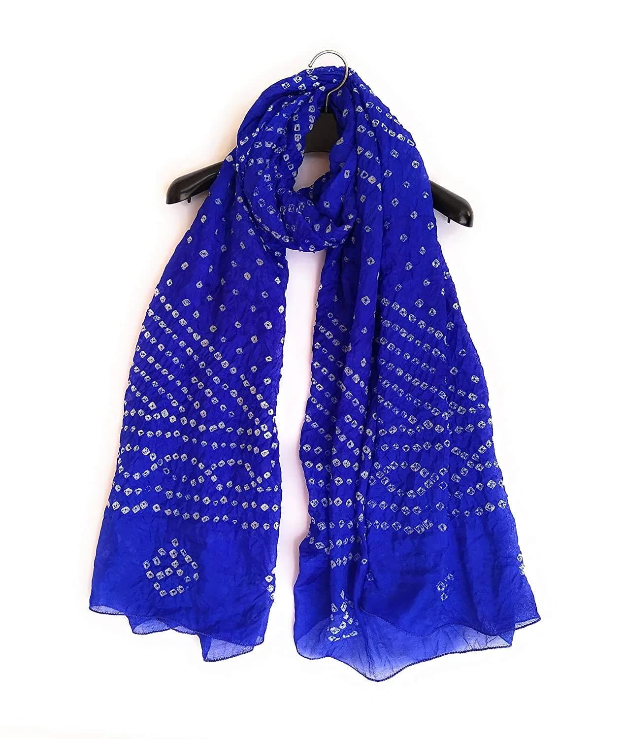 PK HUB Women’s Jaipuri Rajasthani Bandhani Dupatta Blue Art Silk with Gota Patti Free Size | Traditional Festive Wear - main product image
