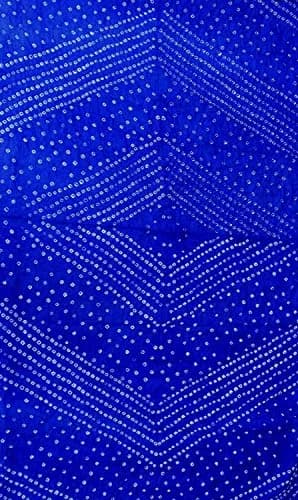 PK HUB Women’s Jaipuri Rajasthani Bandhani Dupatta Blue Art Silk with Gota Patti Free Size | Traditional Festive Wear thumbnail 5