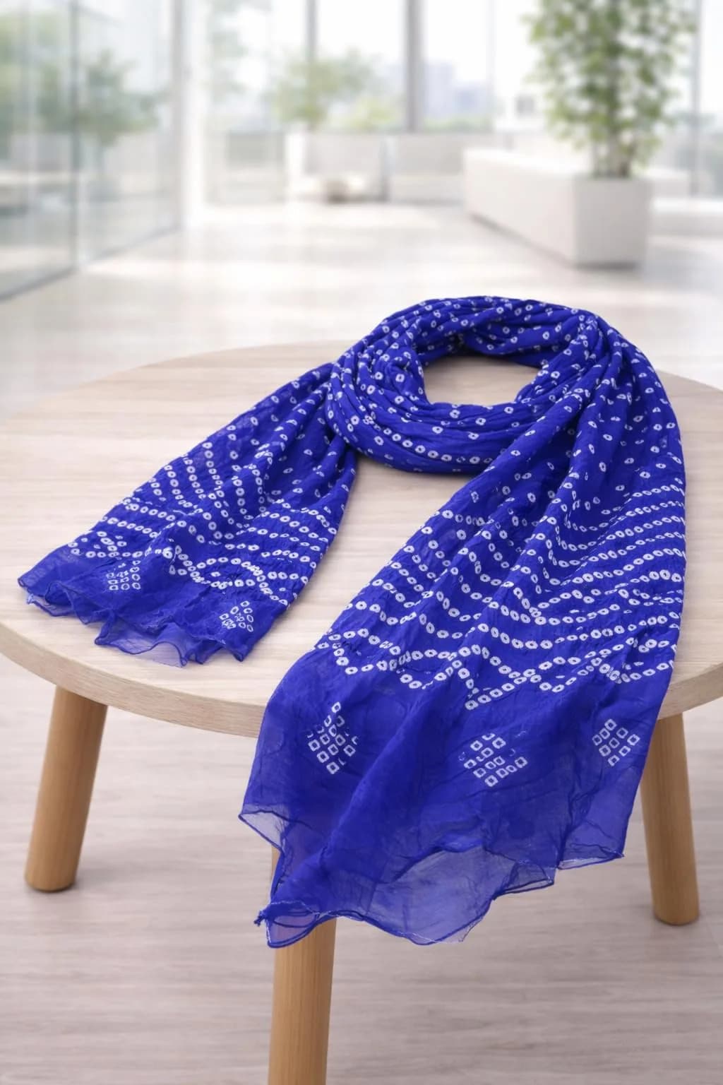 PK HUB Women’s Jaipuri Rajasthani Bandhani Dupatta Blue Art Silk with Gota Patti Free Size | Traditional Festive Wear - view 2