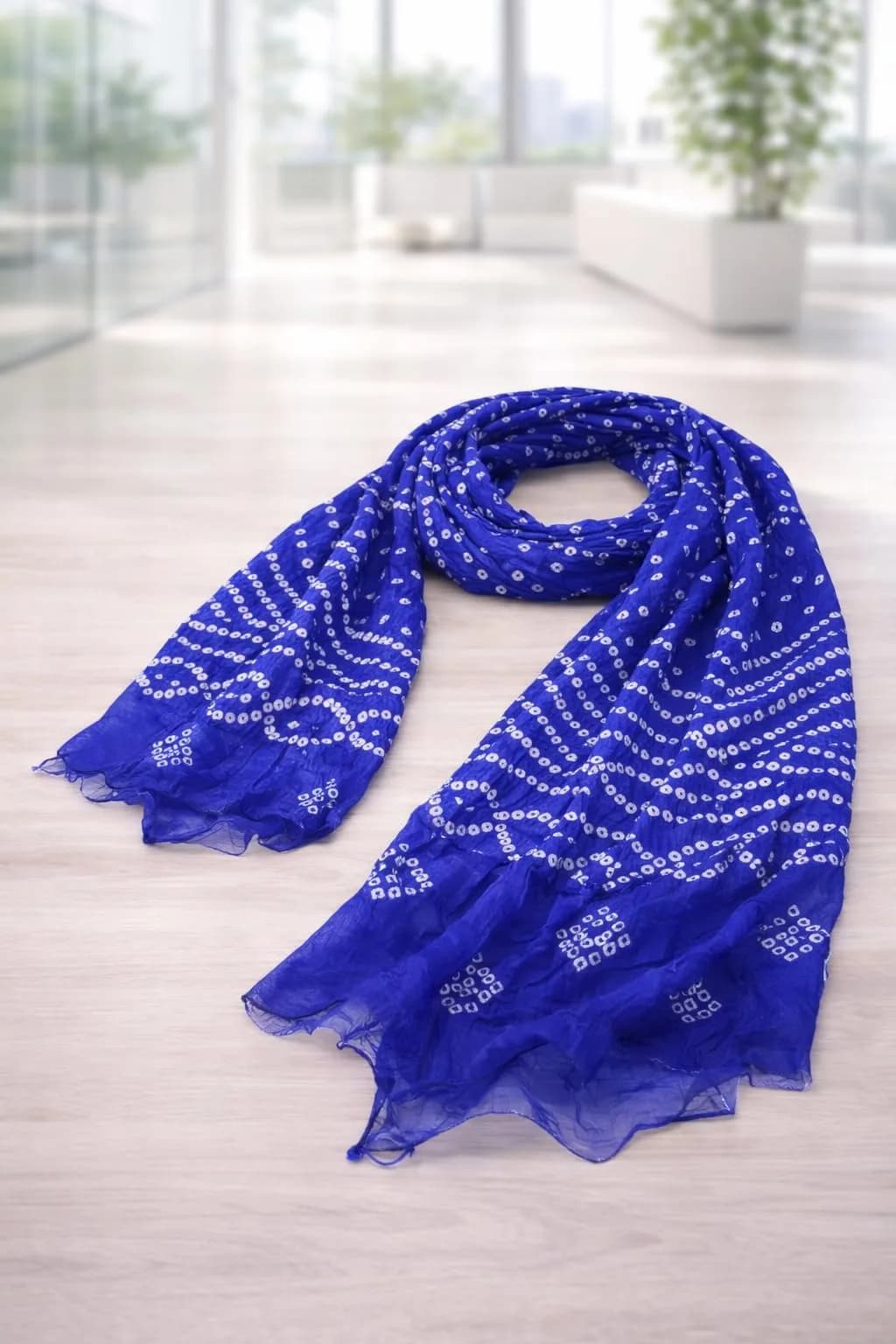 PK HUB Women’s Jaipuri Rajasthani Bandhani Dupatta Blue Art Silk with Gota Patti Free Size | Traditional Festive Wear - view 3