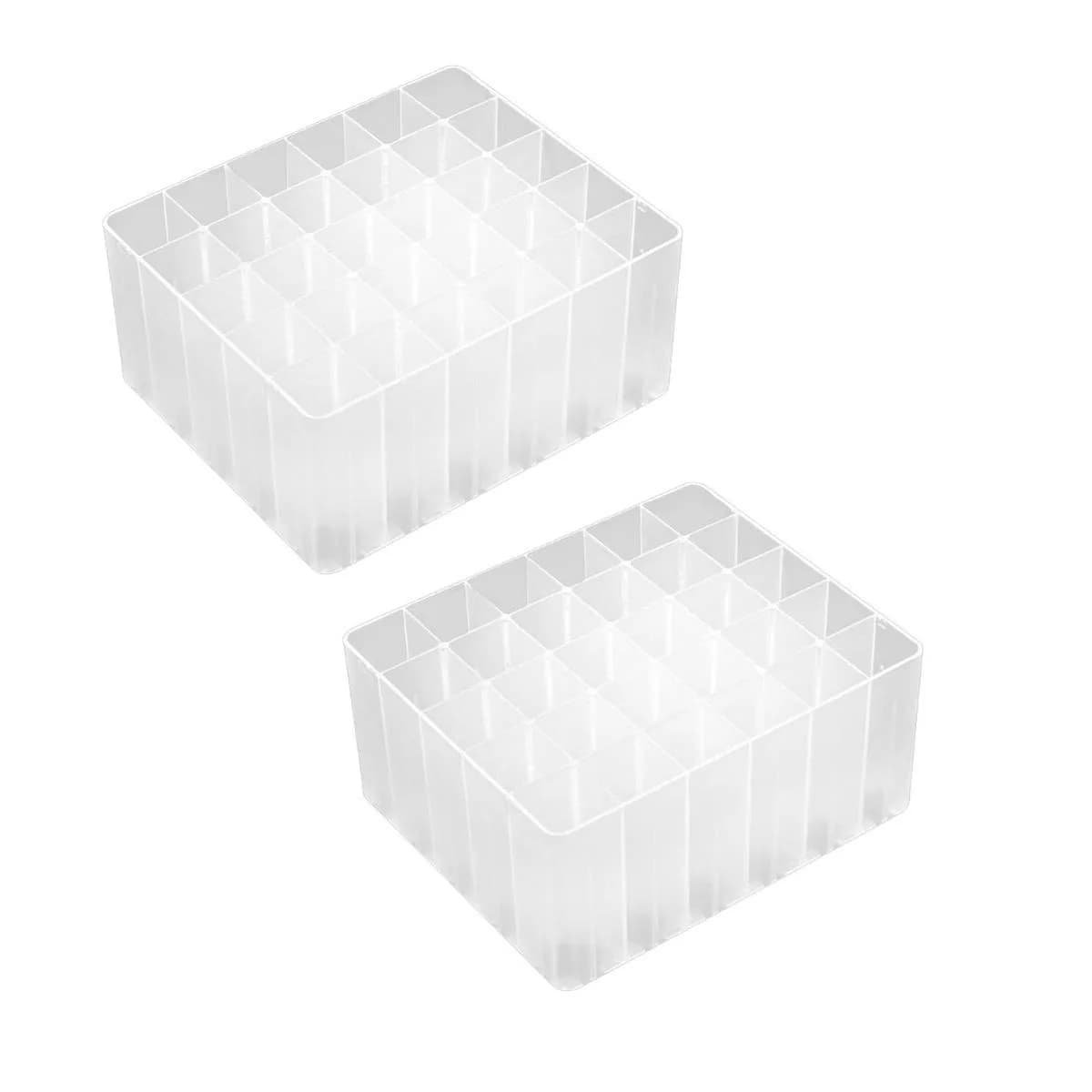 Chris.W 2 Pack 30-Slot Art Markers Pen Holder Desk Stand Organizer Storage Tray (Clear) | Keep Art Supplies Neat & Tidy