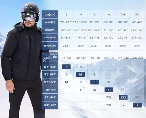 WULFUL Men's Waterproof Ski Jacket Warm Winter Coats Windproof with Hood | Fleece Lined, Water-Resistant, Durable, Relaxed Fit thumbnail 8