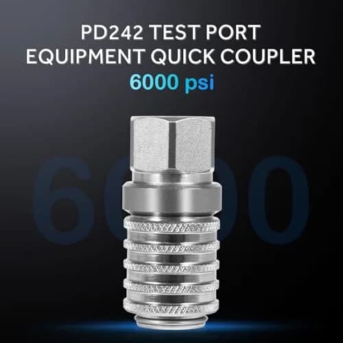 Yoursme PD242 Series Steel Test Port Quick Coupler | 1/8" Body, 1/4"-18 NPTF Thread, 6000 PSI thumbnail 2