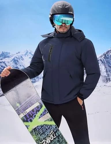 WULFUL Men's Waterproof Ski Jacket Warm Winter Coats Windproof with Hood | Fleece Lined, Relaxed Fit, Water & Wind Resistant thumbnail 2