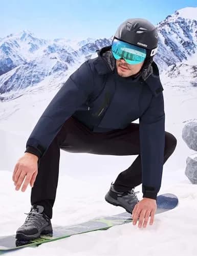 WULFUL Men's Waterproof Ski Jacket Warm Winter Coats Windproof with Hood | Fleece Lined, Relaxed Fit, Water & Wind Resistant thumbnail 3