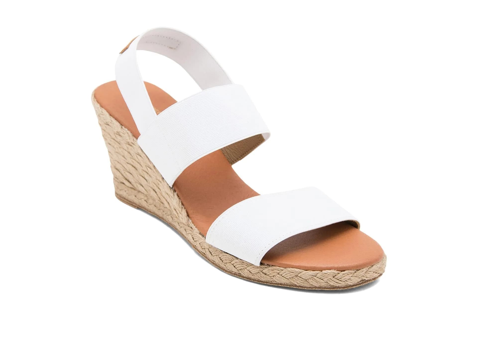 André Assous Women's Allison Espadrille Wedge Sandal, White, 7 | Comfortable Summer Style with Elegant Wedge