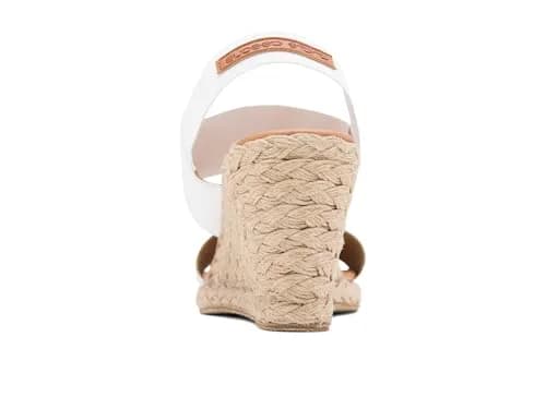 André Assous Women's Allison Espadrille Wedge Sandal, White, 7 | Comfortable Summer Style with Elegant Wedge thumbnail 7