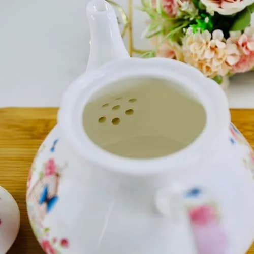 Eplze Pink Rose Ceramic Teapot 900ml (31oz) | Elegant European Style for Tea & Coffee thumbnail 5