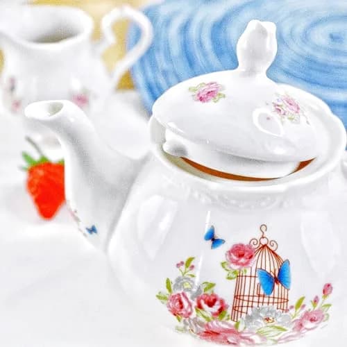Eplze Pink Rose Ceramic Teapot 900ml (31oz) | Elegant European Style for Tea & Coffee thumbnail 6