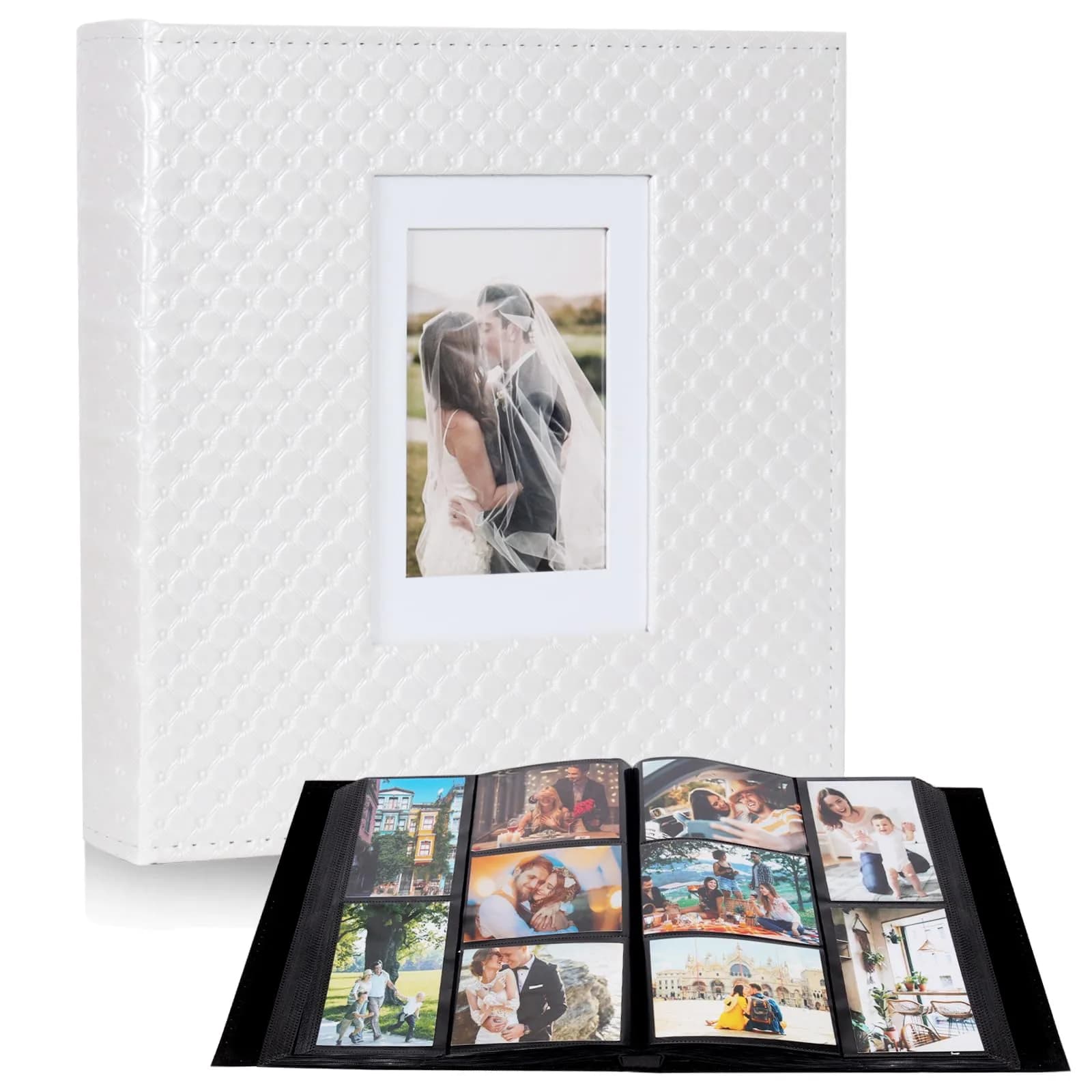 RECUTMS Photo Albums 4x6 Pictures | Large Capacity, Elegant PU Leather Cover, 600 Pockets, Ideal for Weddings & Travel