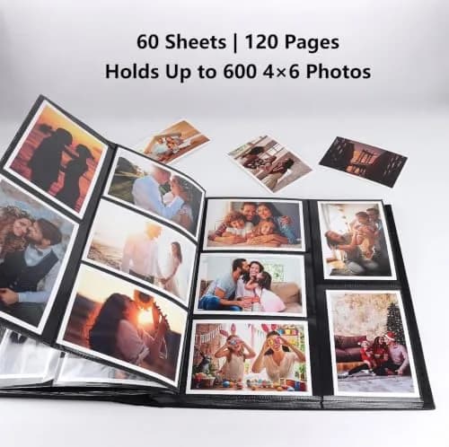 RECUTMS Photo Albums 4x6 Pictures | Large Capacity, Elegant PU Leather Cover, 600 Pockets, Ideal for Weddings & Travel thumbnail 2