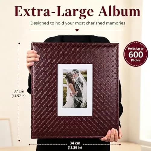 RECUTMS Photo Albums 4x6 Pictures | Large Capacity 600 Pockets, Elegant PU Leather Cover thumbnail 8