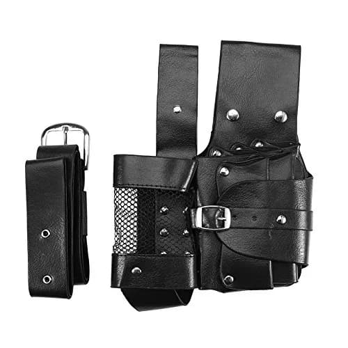 ZJchao PU Leather Hair Stylist Waist Bag with Adjustable Belt | Black thumbnail 7