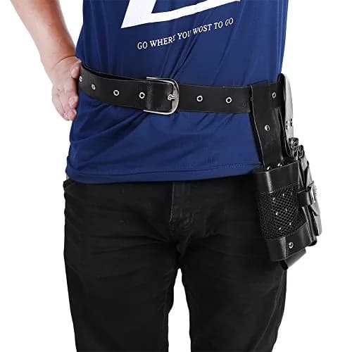 ZJchao PU Leather Hair Stylist Waist Bag with Adjustable Belt | Black thumbnail 9