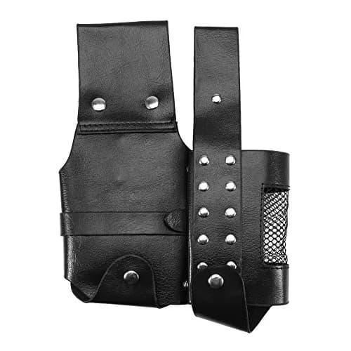 ZJchao PU Leather Hair Stylist Waist Bag with Adjustable Belt | Black thumbnail 3
