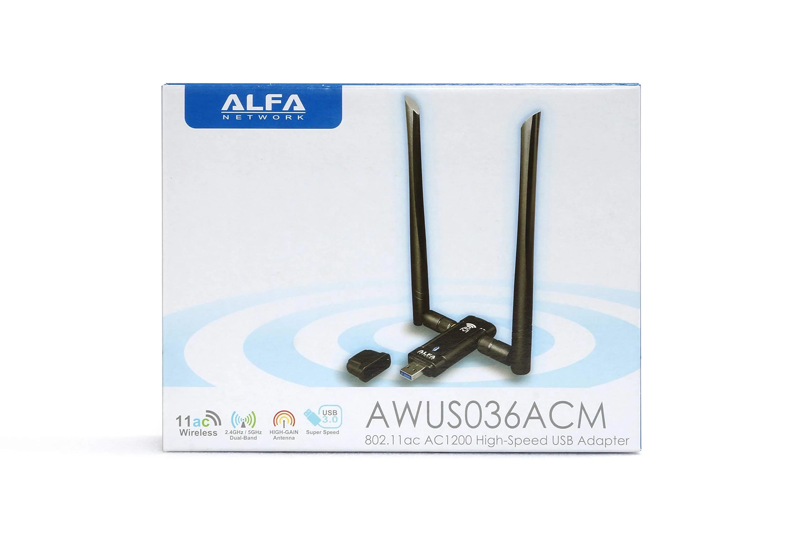 ALFA Network AWUS036ACM AC1200 USB Wi-Fi Adapter | Dual-Band 2.4GHz/5GHz, USB 3.0, External Antenna - view 3